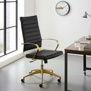 Golden Highback Executive Office Chair in Black - 1