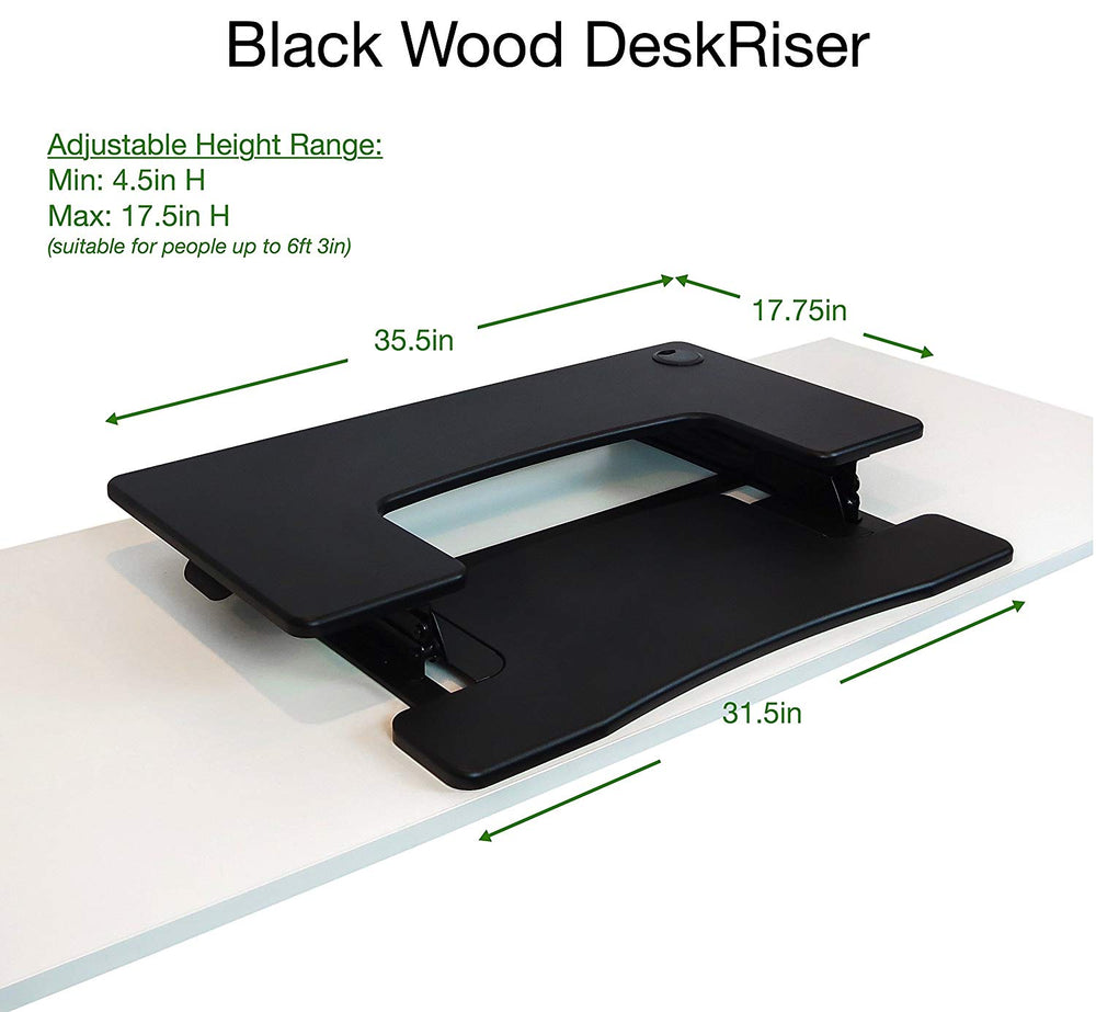 Black Wood Desk Riser on Sale | DeskRiser.com