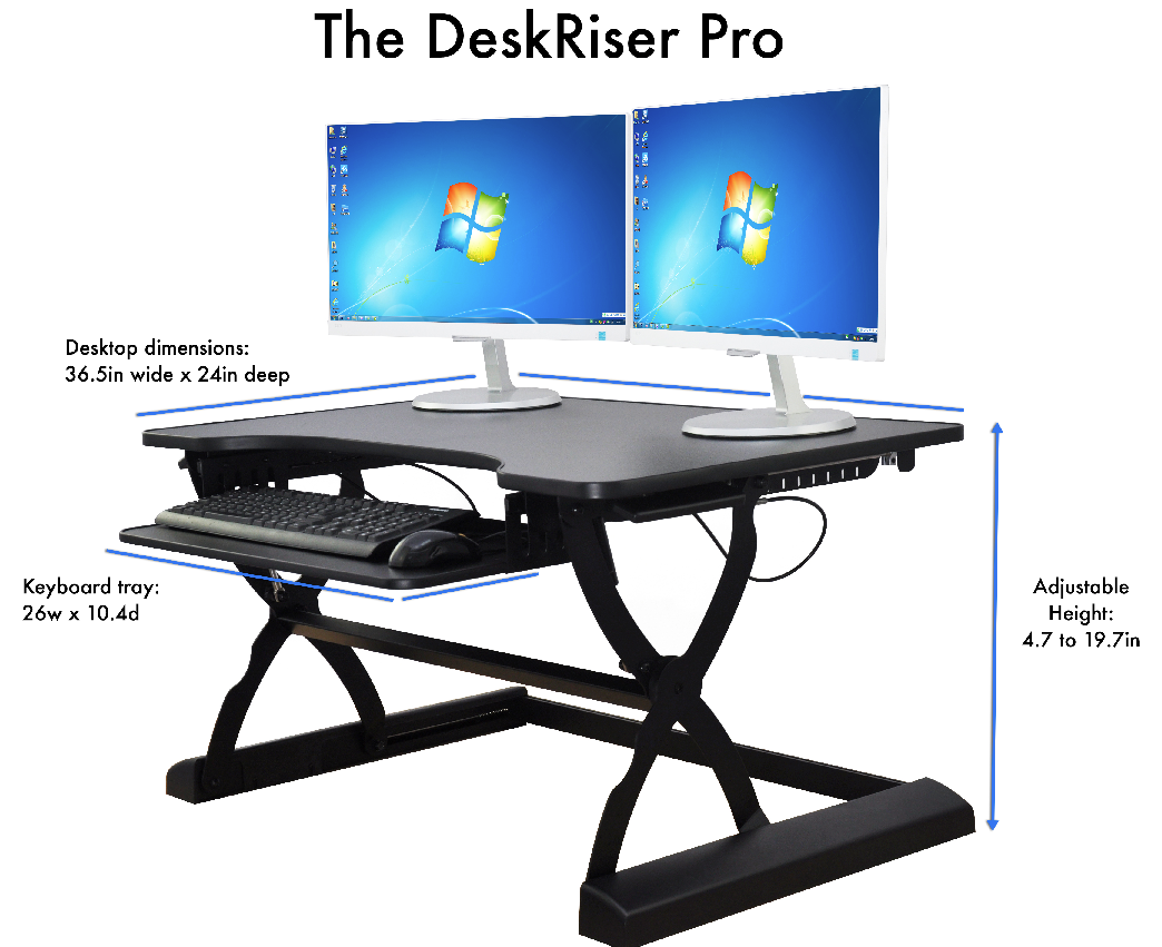 Desk Riser Pro 37 Inch Wide Standing Desk | DeskRiser.com